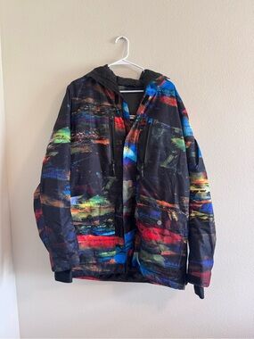 GSOU snow Men's Multicolor Hooded Snow Jacket - Vibrant Print